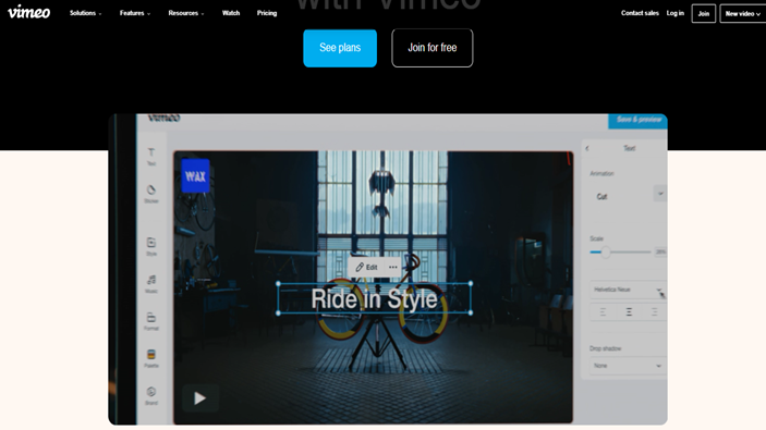 Vimeo Pro homepage