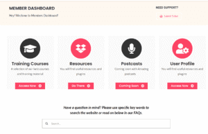 Memberpress Dashboard page Template