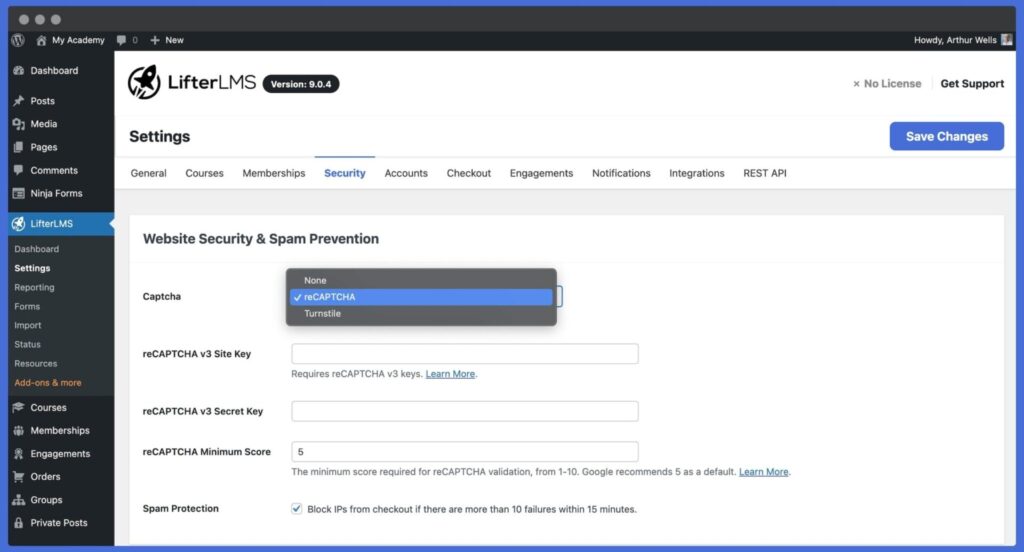 Is LifterLMS 9.0 Really the Most Secure WordPress LMS? 3 Prevent Spam Fraud and Increase Security 2048x1104 1