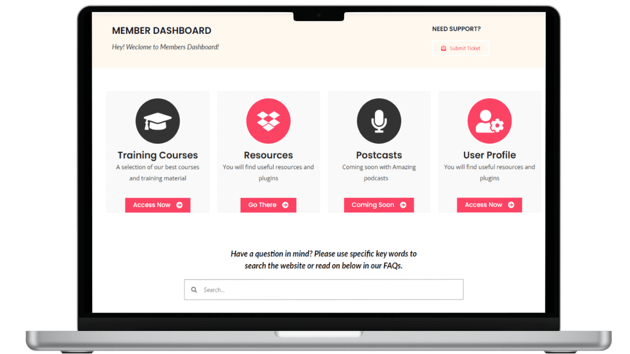 Standard LearnDash Student Dashboard